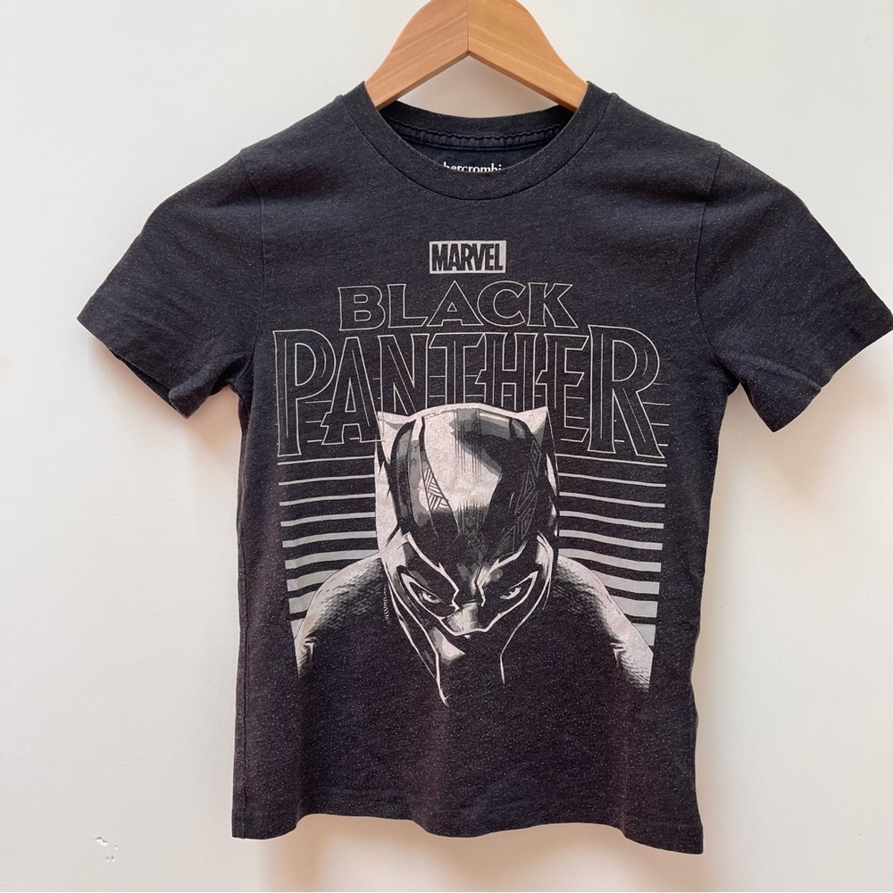 Marvel Black Panther Black Abercombie Kid's Graphic Short Sleeves T-Shirt Size 8